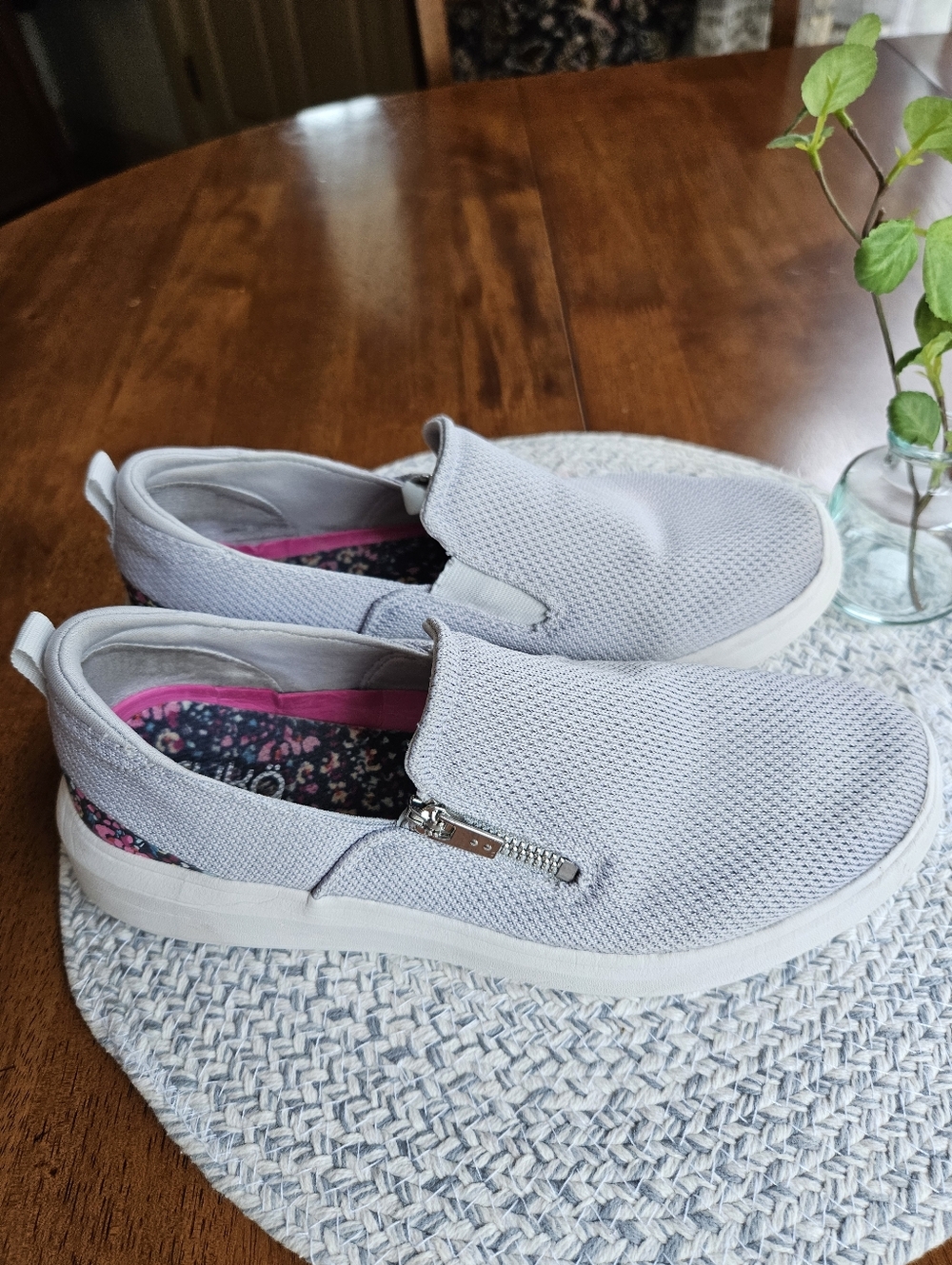 Ryka Women’s Mesh Slip-Ons Shoe with Floral Detail